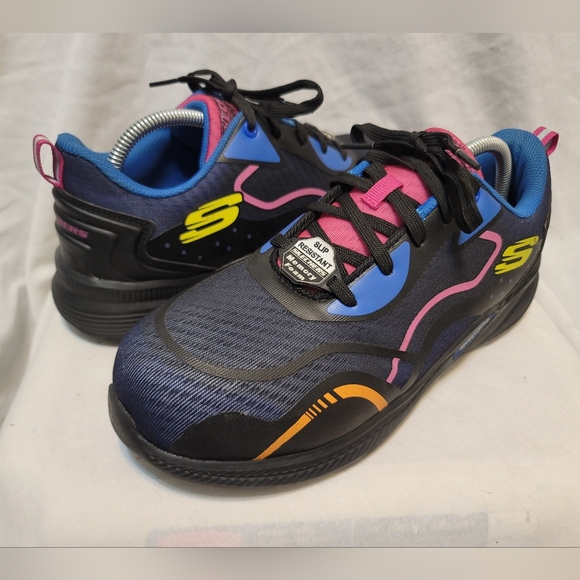 SKETCHERS WORK CARBIX COMP SLIP RESIST SAFETY TOE MEMORY FOAM SHOE Sz 11 - Picture 1 of 13